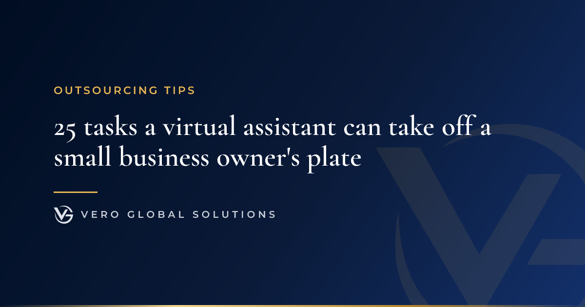 Cover image: 25 tasks a virtual assistant can take off a small business owner's plate
